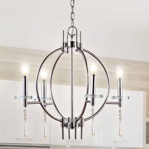 JONATHAN Y Laura 23 CrystalMetal LED Chandelier, Chrome