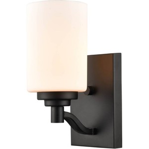(2) Rubbed Bronze Wall Sconce with Etched White Glass