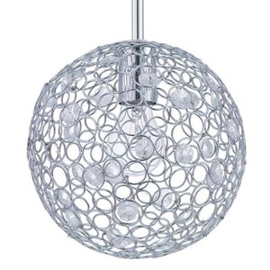 (4) Estoque 1-Light Polished Chrome Mini-Pendant with Crystal Glass Accents