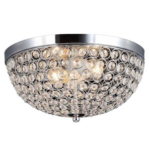 (2) 2-Light Chrome and Crystal Flush Mount