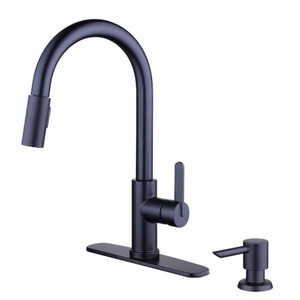 Paulina Single-Handle Pull-Down Sprayer Kitchen Faucet with TurboSpray, FastMount, in Matte Black