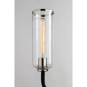 Troy Lighting Aeon Single Light 19-34 Tall Wall Sconce with Clear Glass Cylinder Shade