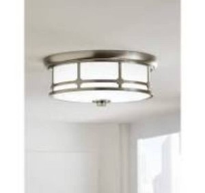 Hampton Bay Portland Court 14 in. 1-Light Brushed Nickel