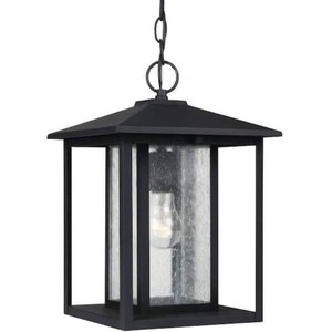Hunnington 1-Light Outdoor Black Hanging Pendant Fixture