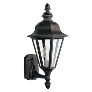 (2) Brentwood 1-Light Outdoor 19.75 in. Black Wall Lantern Sconce