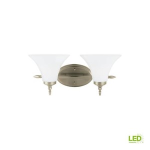 Sea Gull Montreal Antique Brushed Nickel Bath Light wLED Bulbs 41181EN3-965