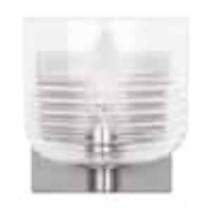 Lochdale Small 5.375 in. 1-Light Brushed Nickel Sconce Vanity Light with Clear Ribbed Glass Shade