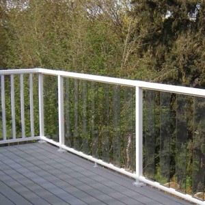 (10) Shop PEAK Aluminum Railing 42 in. H x 6 in. W Aluminum Deck Railing Clear Glass Panel Kit