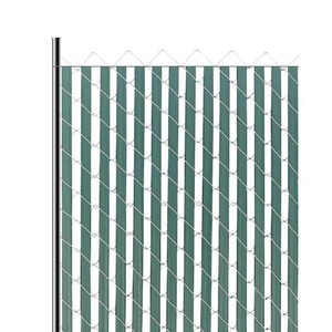 (27) Bottom Locking Privacy Slats, Double-Wall Vertical Bottom-Locking Slats for Chain-Link Fence, High-Density HDPE, Green