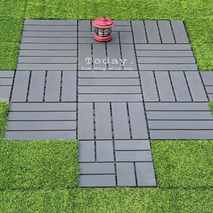 (9 cases)12 x 12 in. Plastic Interlocking Flooring Tiles Indoor and Outdoor Patio Garden Deck Poolside Balcony 44-Pack Gray