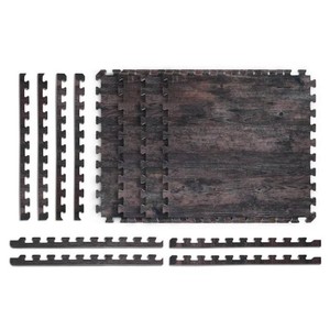 Reversible Dark WalnutBlack Faux Wood 24 in. x 24 in. x 0.47 in. Foam Mats (80 pieces320 sq ft)
