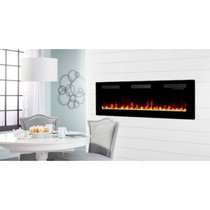 Sierra 60 in. WallBuilt-in Linear Electric Fireplace in Black