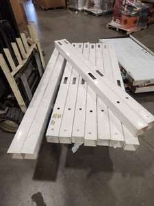 Lot of Linden 5 in. x 5 in. x 8 ft. White Vinyl Routed Fence Line Post