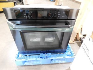 Professional 30 in. True Convection Electric Single Wall Oven with Air Fry and Self Clean in Black Stainless Steel