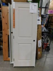 28 in. x 80 in. 2 Panel Right-Handed Primed Composite Hollow Core Single Prehung Interior Door 4-916 in. Flat Jamb