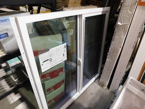 47.5 in. x 47.5 in. Classic Series White Vinyl Left-Hand Sliding Window with HPSC Temp Glass, WUI Approved, Screen Incl