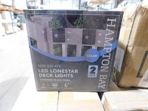 Distressed Black Integrated LED Outdoor Solar Deck Light with American Star lot of 16