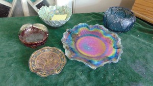 5- Iridescent Glass Pieces