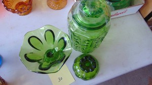 3-Pieces of Green Glass