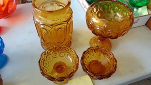 Assorted Amber Moon and Star Glass Pieces