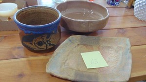 3-Pottery Pieces, 1 -asis