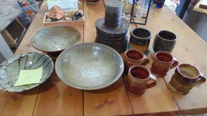 Assorted Pottery Bowls, Mugs and Misc