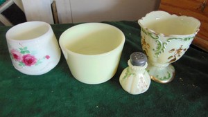 3 Pieces of Custard Glass and McKee Mixing Bowl