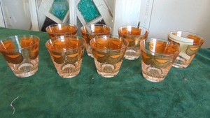 Set of 8 Retro Low-Ball Glasses