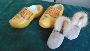 Wooden Shoes and Handmade Childs Moccasins