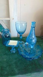 Assorted Blue Glass Pieces