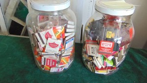 2- Large Jars of Vintage Matches