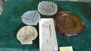 Assorted Glass and Ceramic Ashtrays