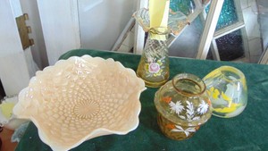 3-Pieces of Art Glass and Bowl