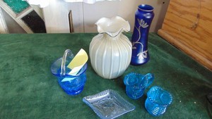 6-Pieces of Blue Glass