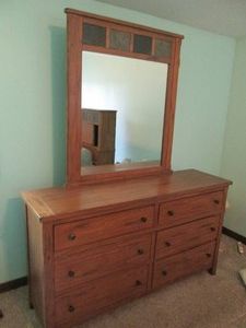 Wood 6-drawer dresser and mirror ap...