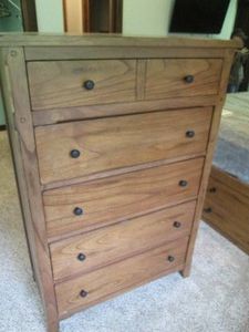 Wood 5-drawer highboy dresser appro...