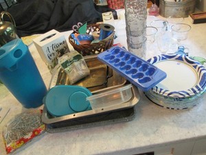 Variety of bakeware, stemware, cups...