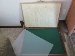 Wood framed display board with felt...