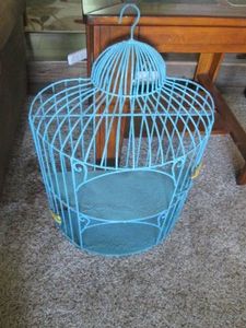 Teal metal Birdcage Shelf approx 17...