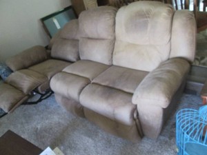 Neutral Rustic style 3-cushion sofa...
