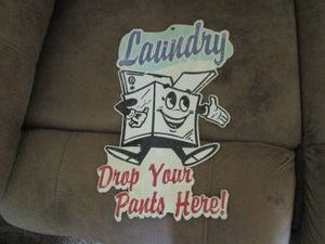 Metal Laundry Drop your pants wall ...