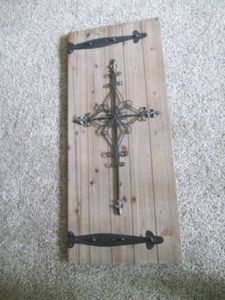 Large rustic wood cupboard door sty...