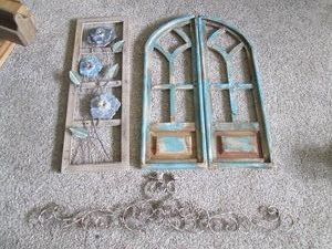 Large Rustic wood and metal floral,...