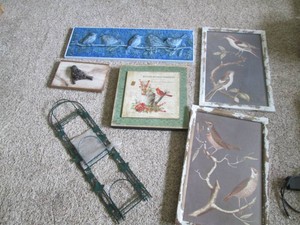 Rustic metal and wood Bird themed w...