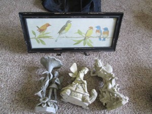 Rustic bird picture with stand and ...