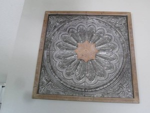 Wood framed Metal wall decor approx...