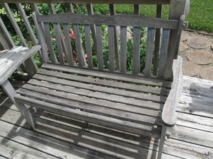 Rustic wood garden bench approx 50i...