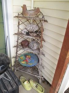 56in Outdoor Birchwood corner shelf...