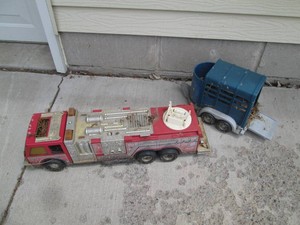 Plastic Tonka firetruck and Nylint ...