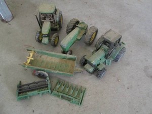 Plastic and die cast John Deere tra...
